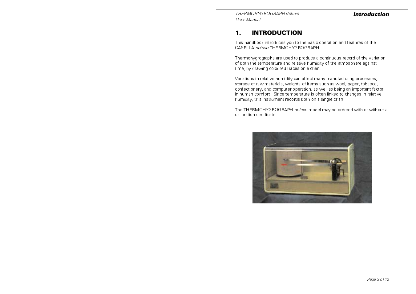 Casella CEL Thermohygrograph deluxe model User Manual | Page 3 / 12