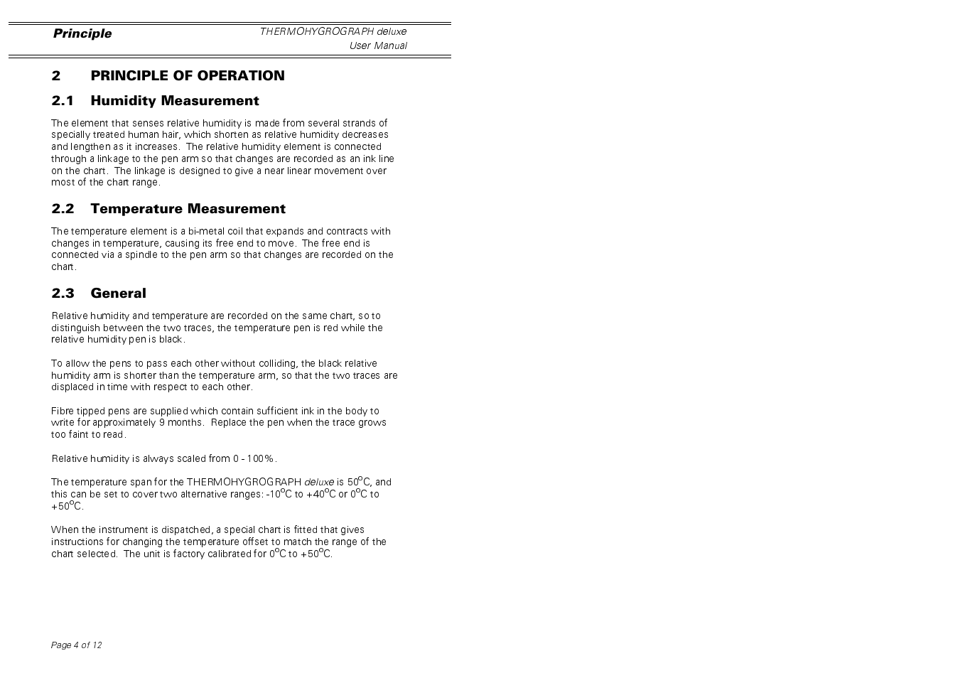 Casella CEL Thermohygrograph deluxe model User Manual | Page 4 / 12