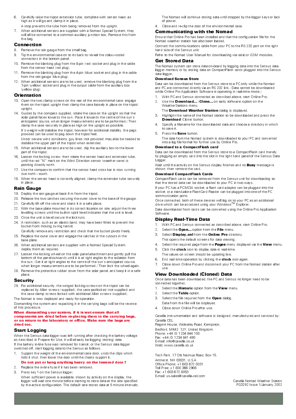 Think environment think casella | Casella CEL Nomad portable weather system User Manual | Page 2 / 2