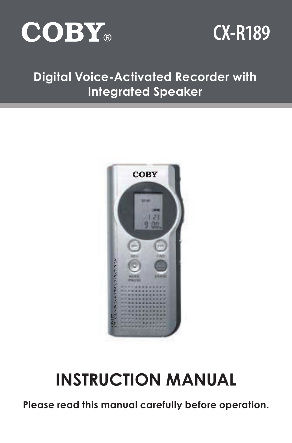 COBY electronic CX-R189 User Manual | 28 pages