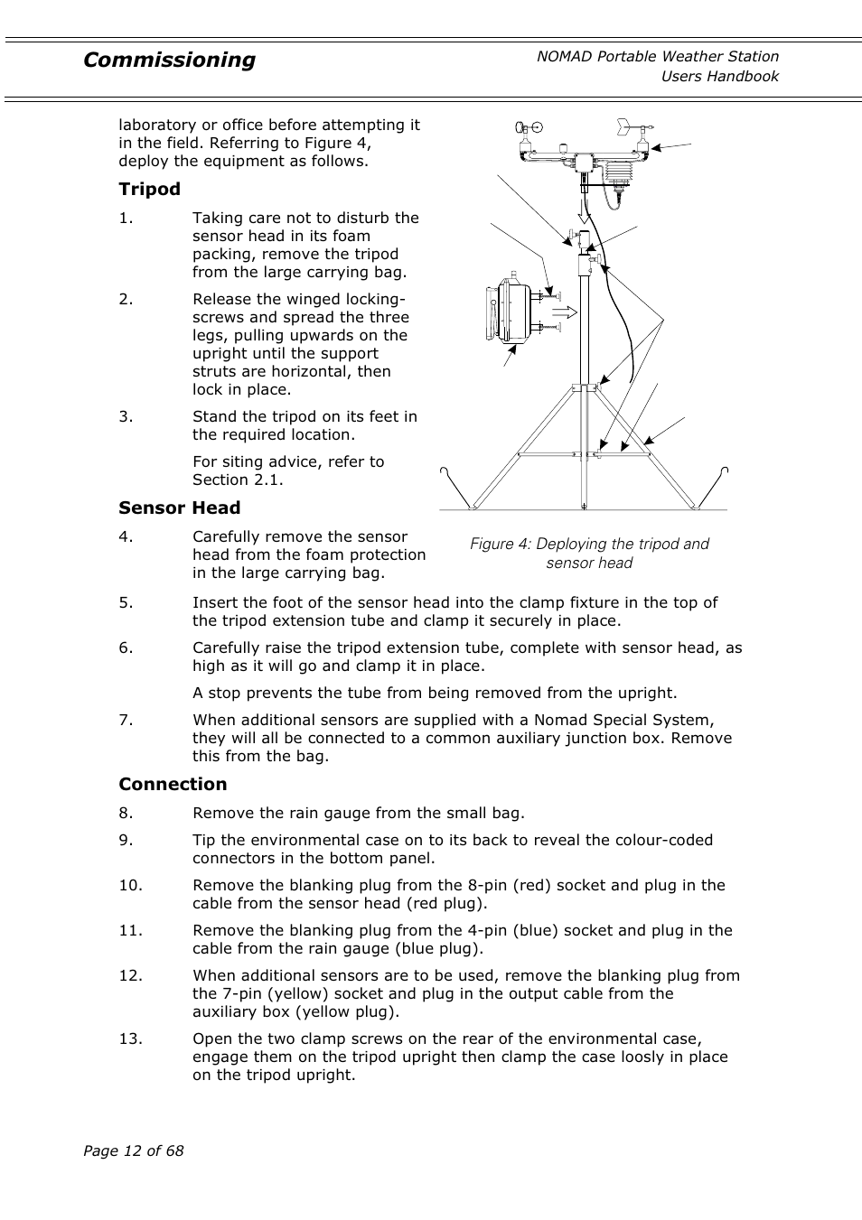 Commissioning | Casella CEL Nomad portable weather station User Manual | Page 12 / 68