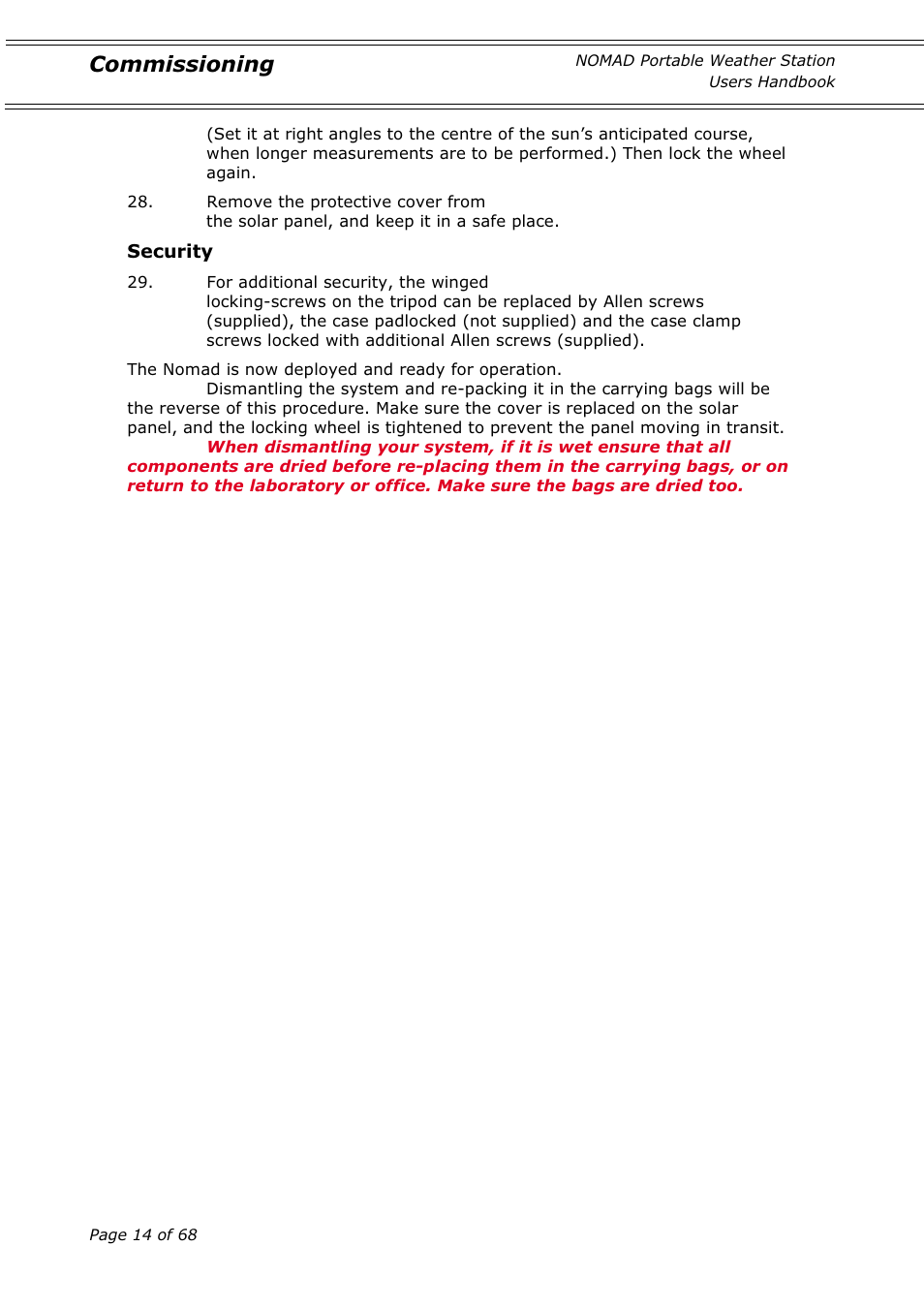 Commissioning | Casella CEL Nomad portable weather station User Manual | Page 14 / 68