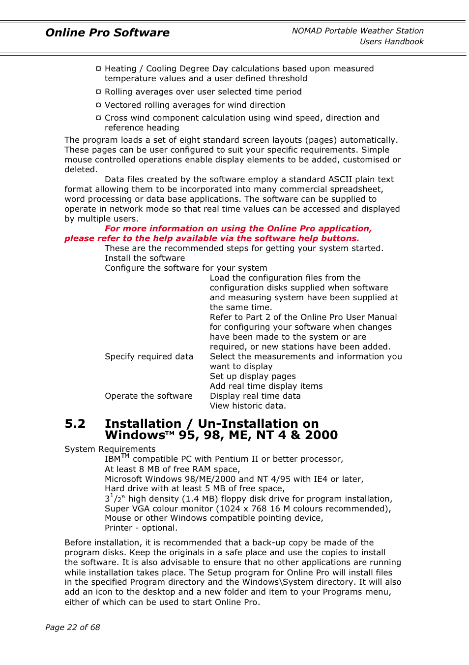 2 installation / un-installation on windows, Online pro software | Casella CEL Nomad portable weather station User Manual | Page 22 / 68