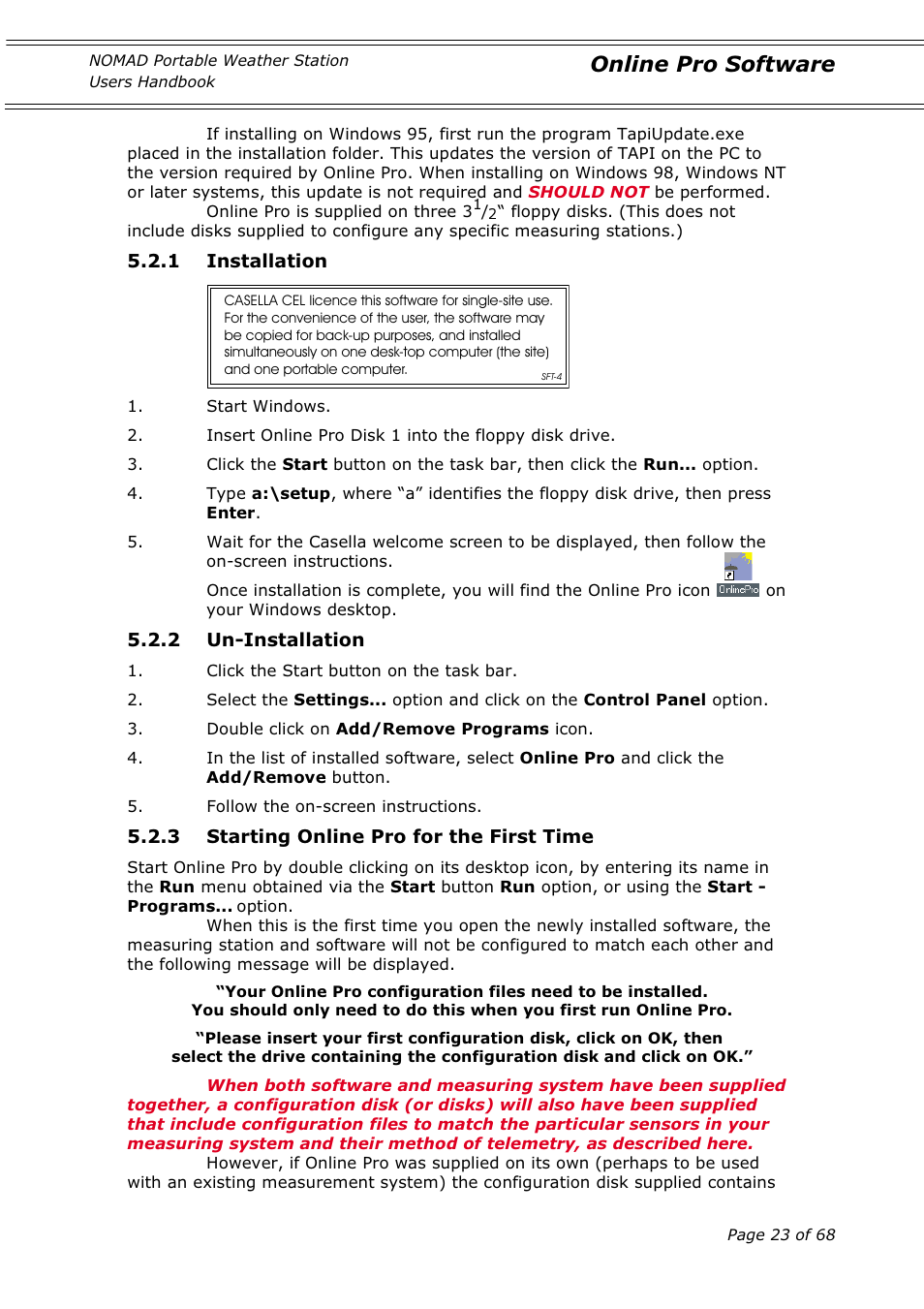 Online pro software | Casella CEL Nomad portable weather station User Manual | Page 23 / 68