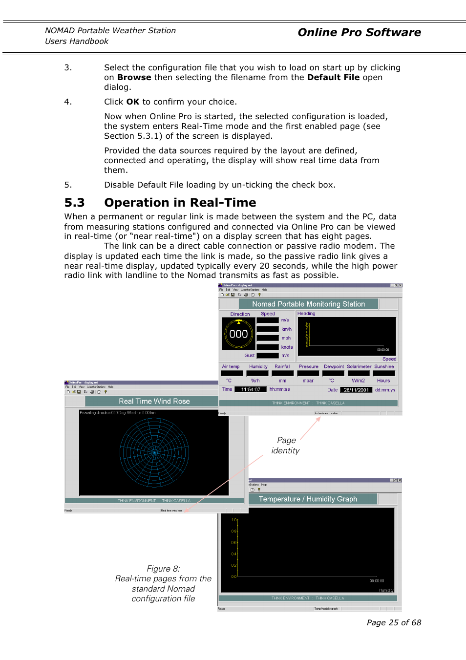 3 operation in real-time, Online pro software | Casella CEL Nomad portable weather station User Manual | Page 25 / 68