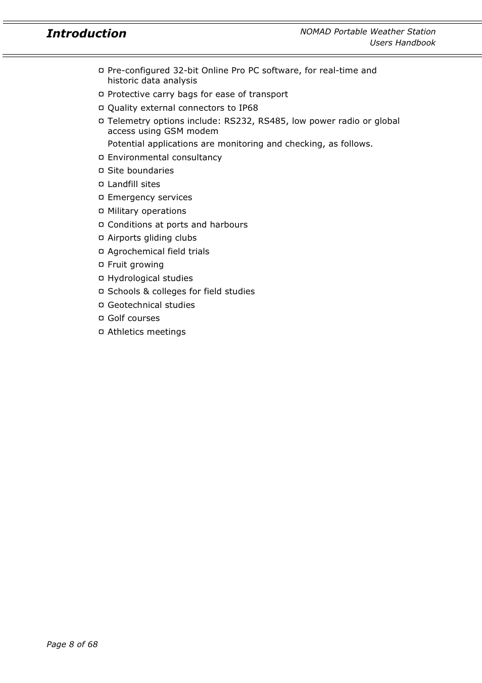 Introduction | Casella CEL Nomad portable weather station User Manual | Page 8 / 68