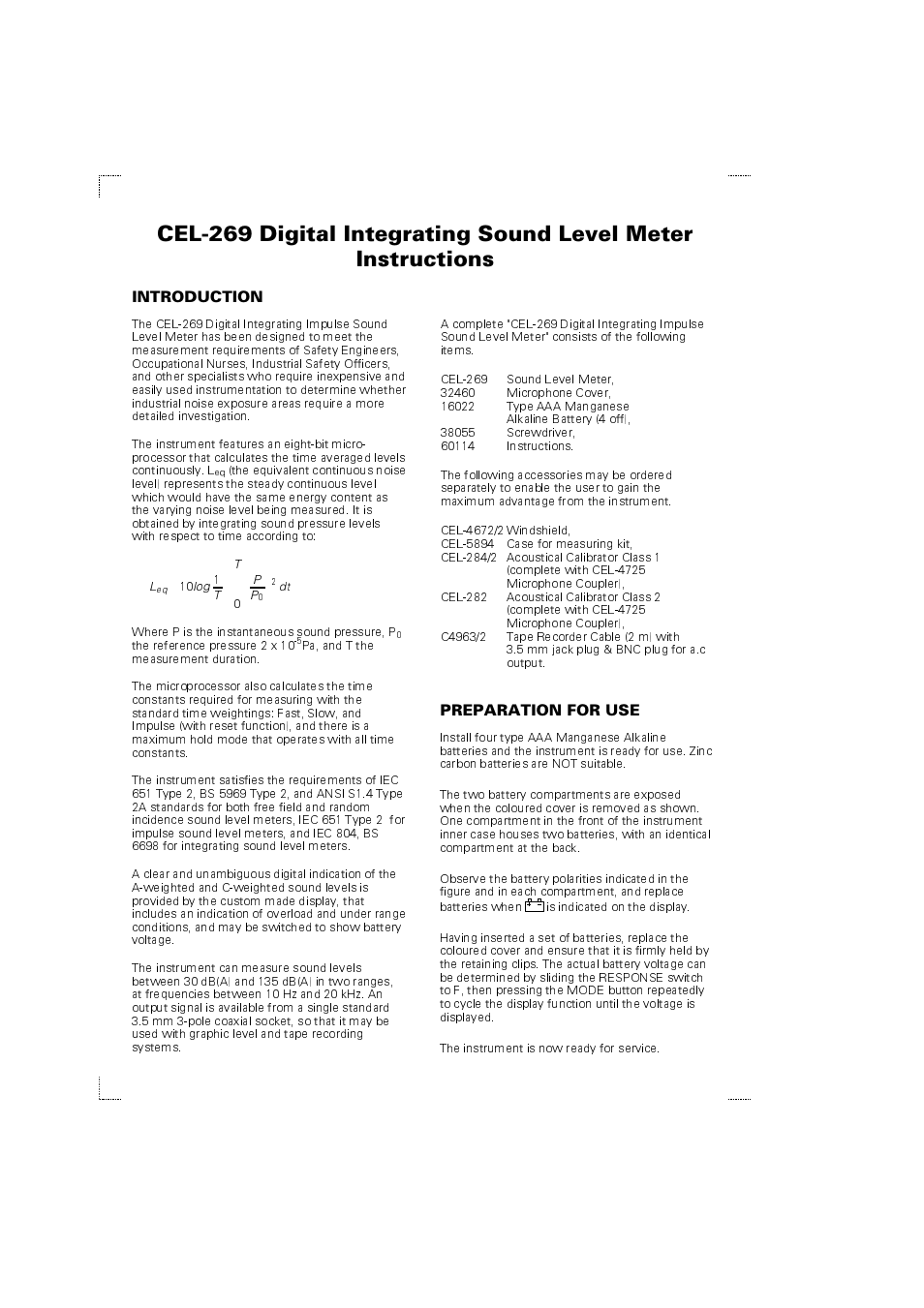 Casella CEL CEL-269 User Manual | Page 2 / 8
