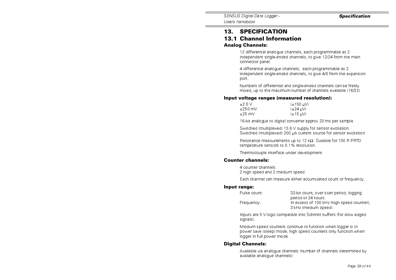 Casella CEL Sensus data logger unit User Manual | Page 39 / 44