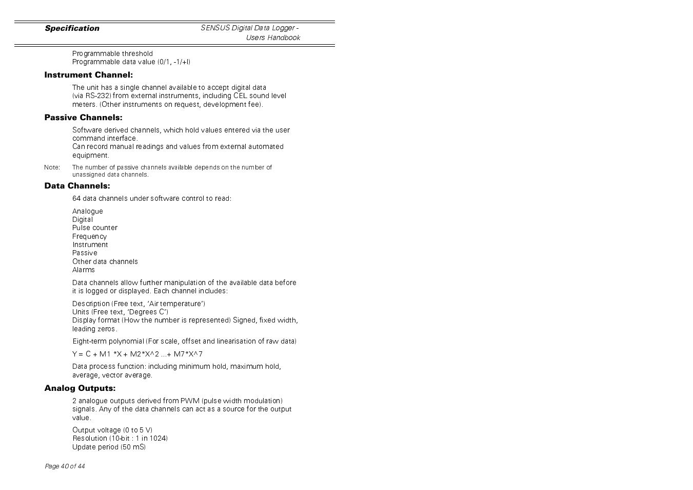 Casella CEL Sensus data logger unit User Manual | Page 40 / 44