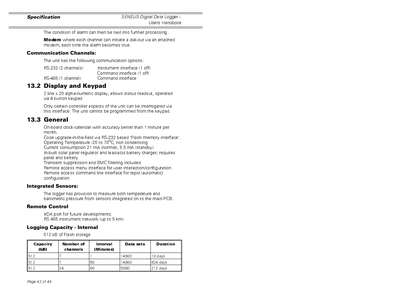 Casella CEL Sensus data logger unit User Manual | Page 42 / 44