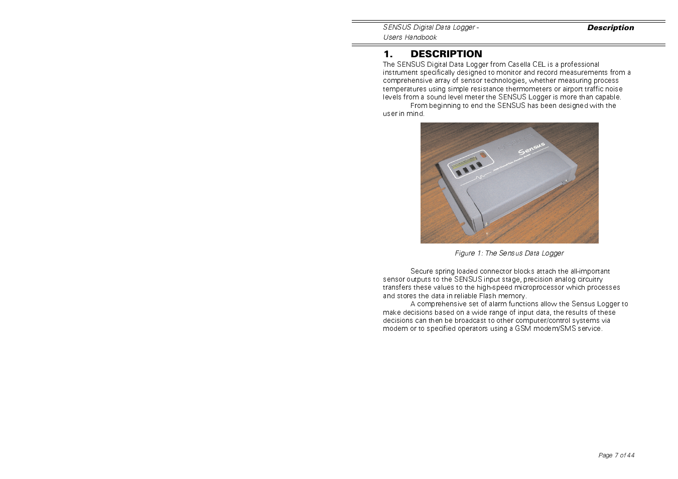 Casella CEL Sensus data logger unit User Manual | Page 7 / 44