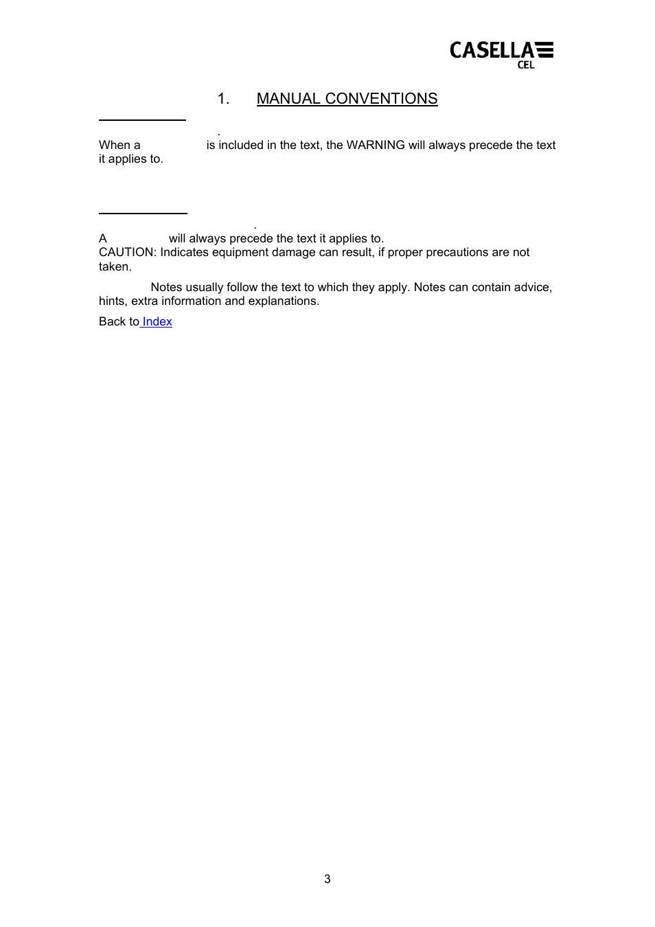 Manual conventions | Casella CEL CEL24X User Manual | Page 3 / 21