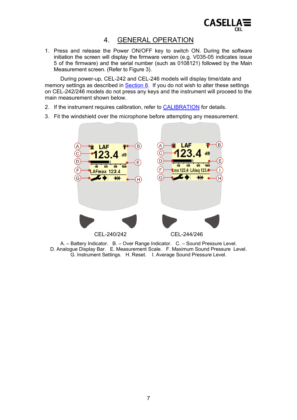 General operation | Casella CEL CEL24X User Manual | Page 7 / 21