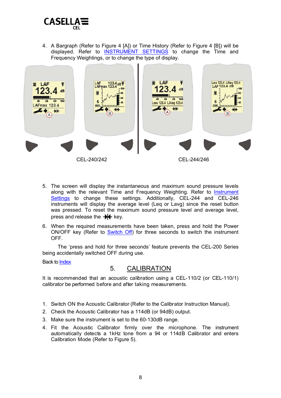 Calibration, N, refer to, For details | Casella CEL CEL24X User Manual | Page 8 / 21