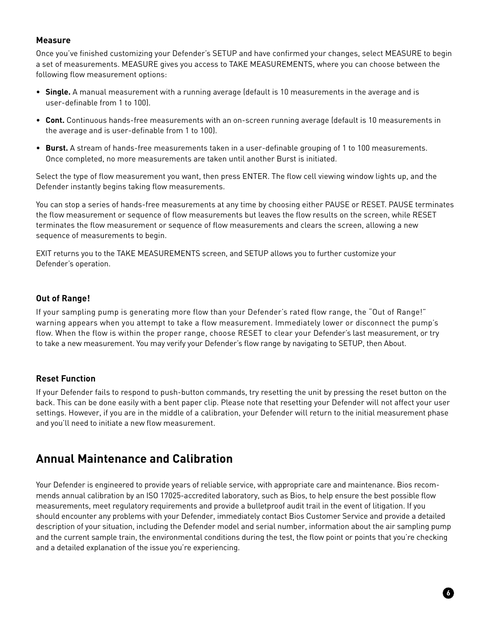 Annual maintenance and calibration | Casella CEL Defender 510/520 flow calibrator User Manual | Page 7 / 11