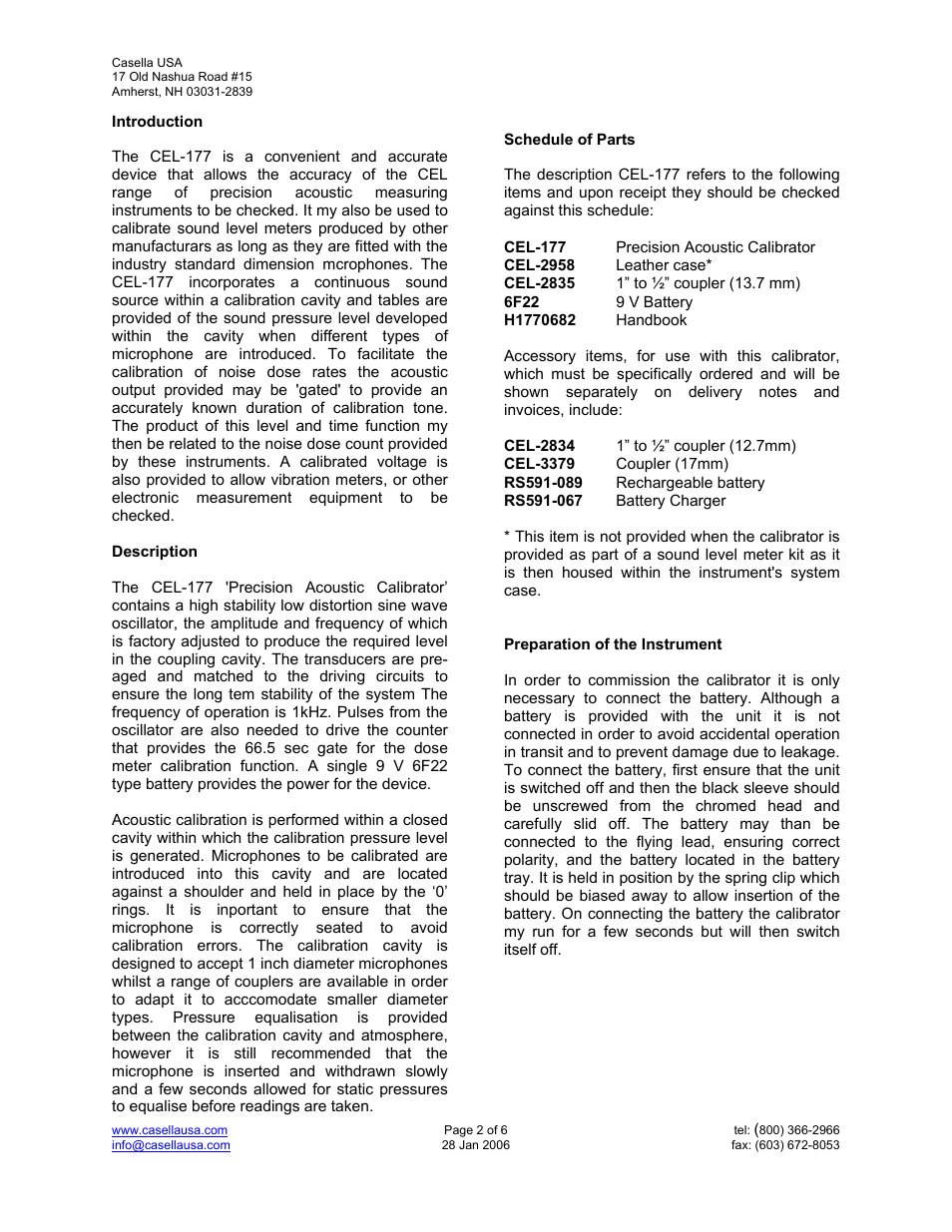 Casella CEL CEL-177 User Manual | Page 2 / 6