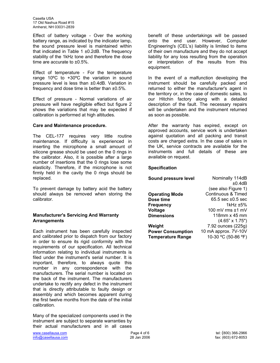 Casella CEL CEL-177 User Manual | Page 4 / 6