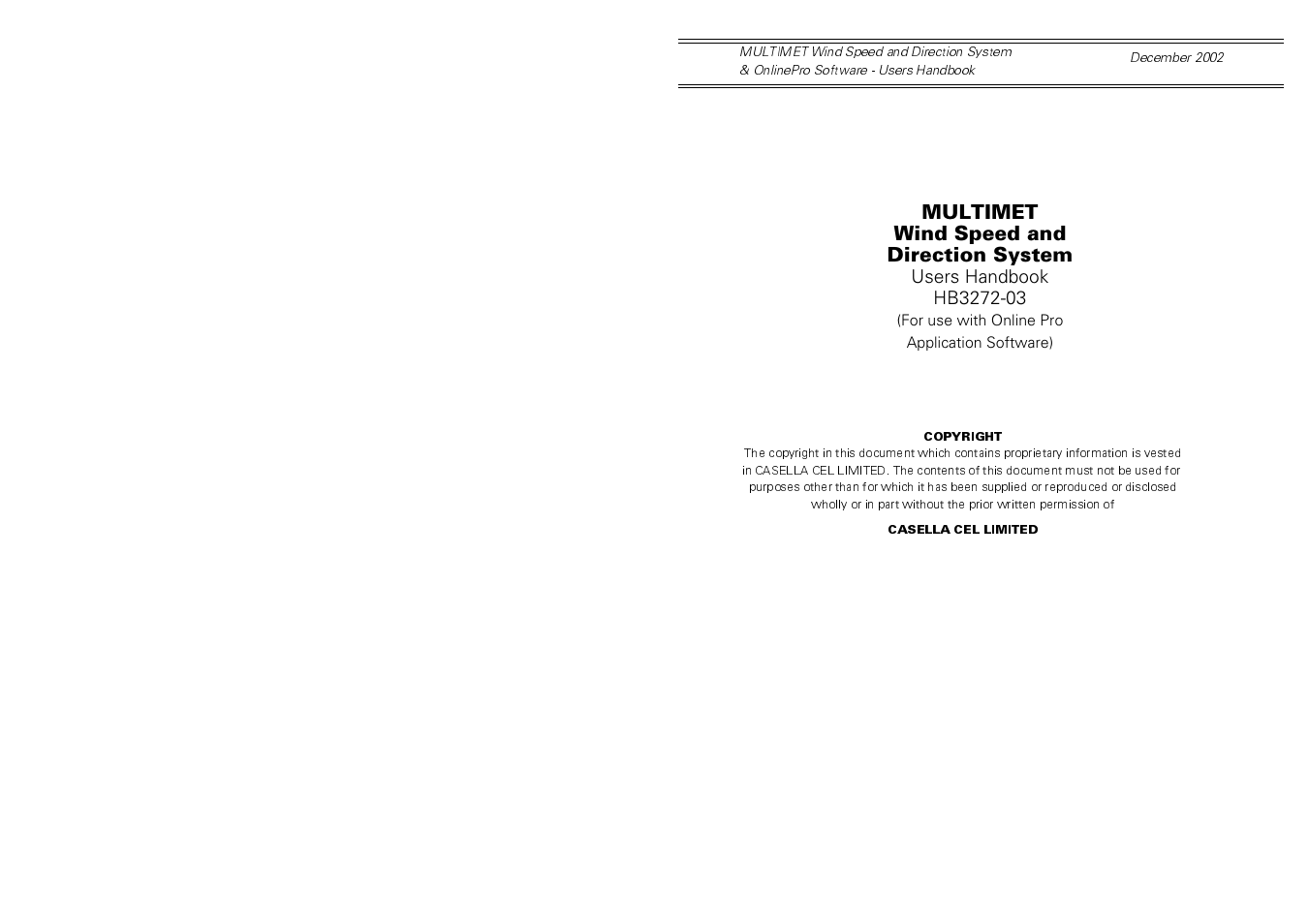 Casella CEL Multimet User Manual | 16 pages
