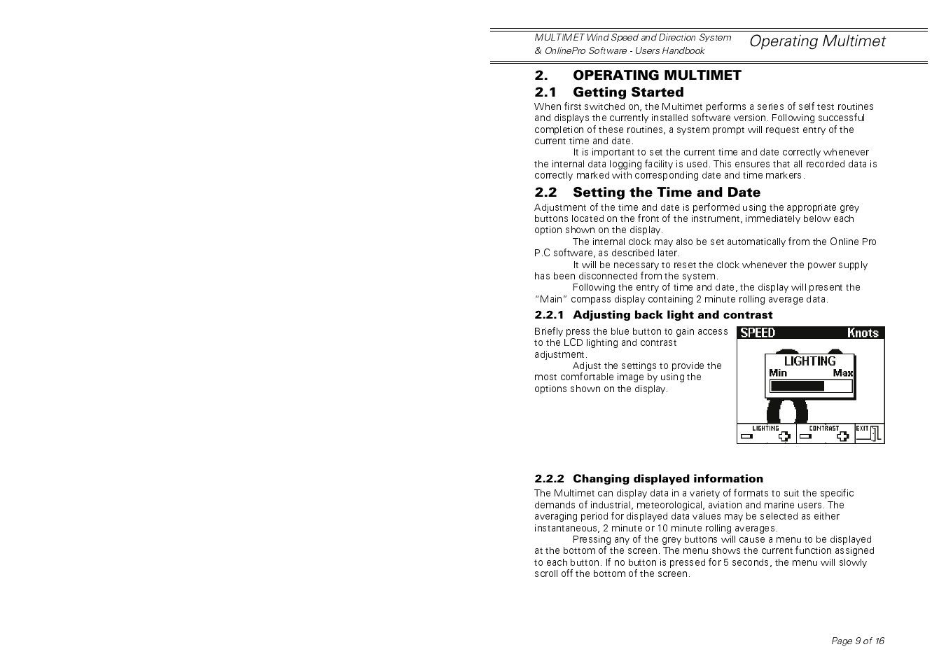 Operating multimet | Casella CEL Multimet User Manual | Page 9 / 16