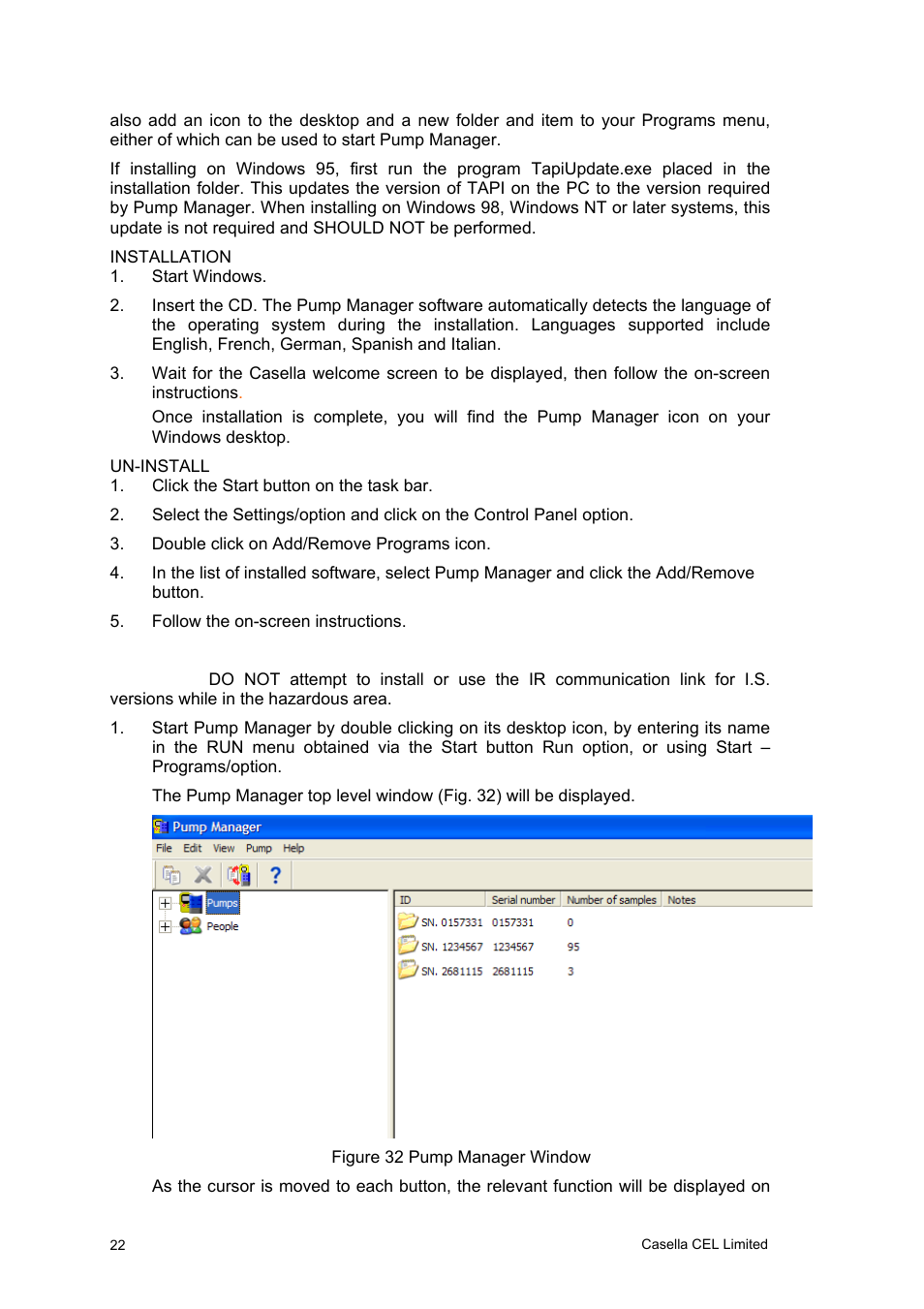 Casella CEL Software for the Tuff sampling pumps User Manual | Page 22 / 38