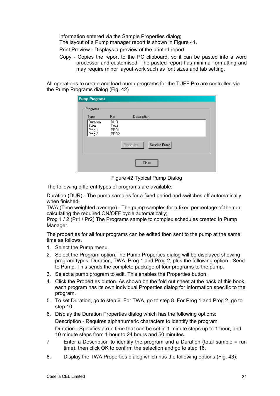 Casella CEL Software for the Tuff sampling pumps User Manual | Page 31 / 38