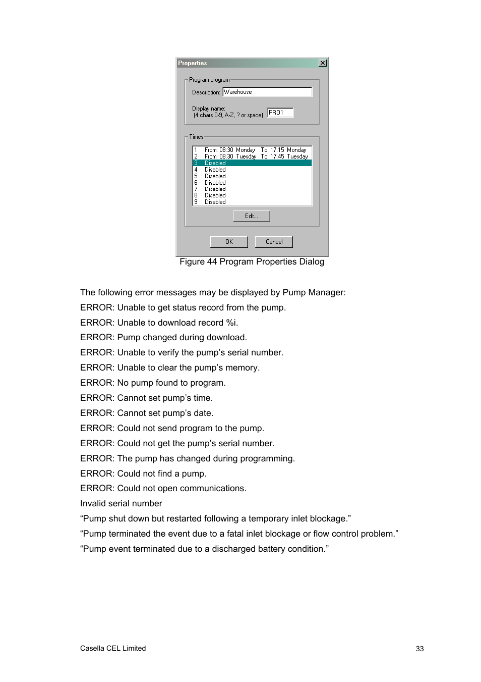 Casella CEL Software for the Tuff sampling pumps User Manual | Page 33 / 38