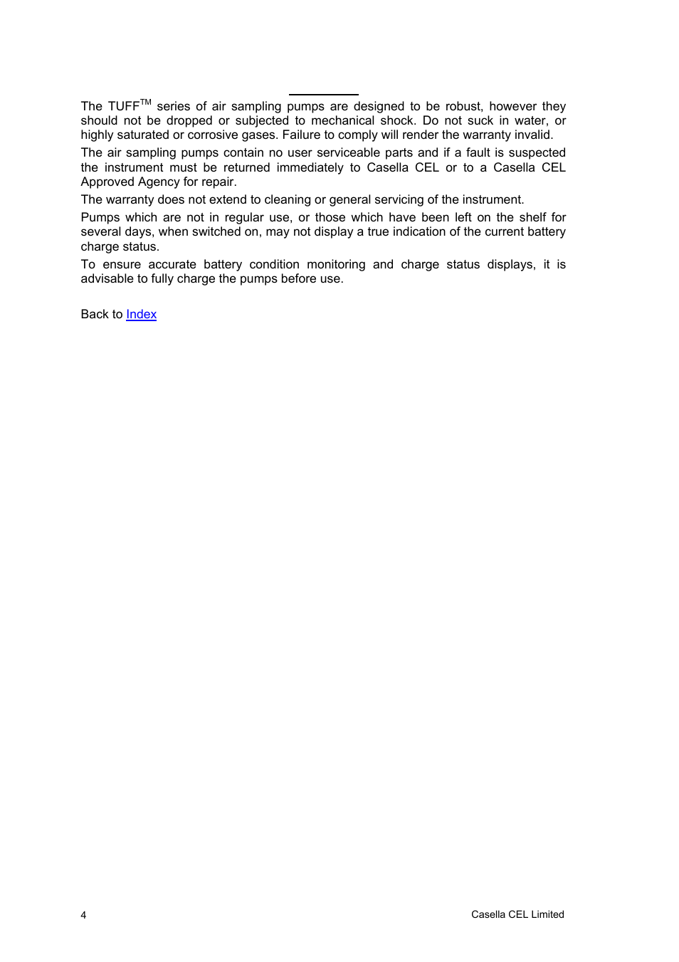 Cautions, Before | Casella CEL Software for the Tuff sampling pumps User Manual | Page 4 / 38