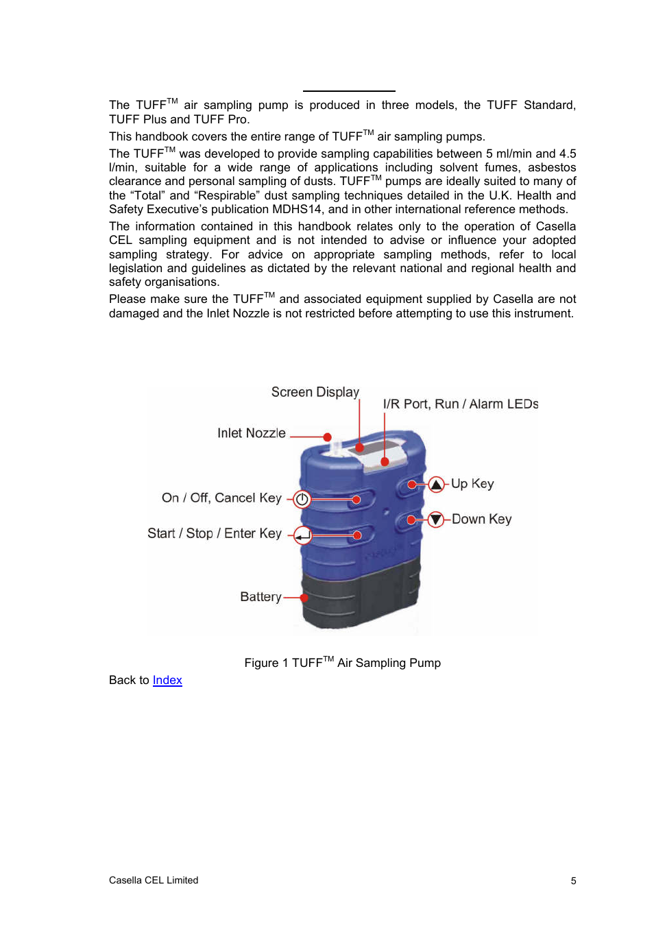 Introduction | Casella CEL Software for the Tuff sampling pumps User Manual | Page 5 / 38