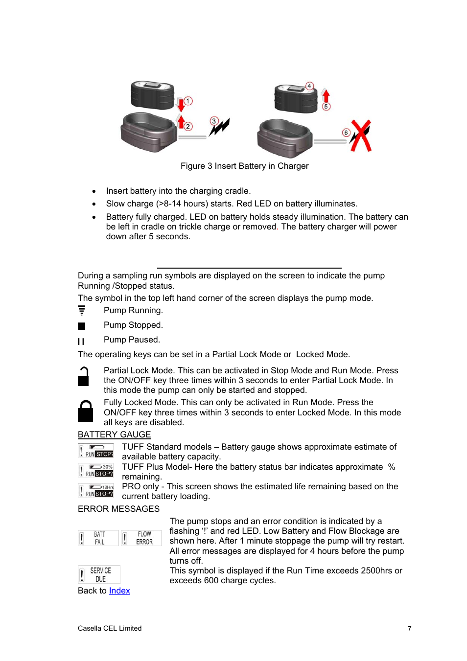 Operation symbols | Casella CEL Software for the Tuff sampling pumps User Manual | Page 7 / 38