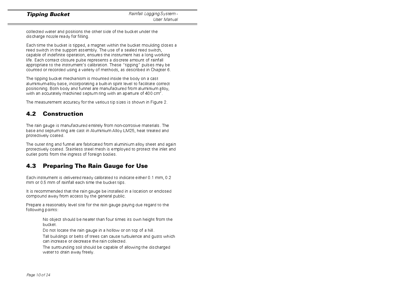Casella CEL Software for the Rainfall gauge system User Manual | Page 10 / 24