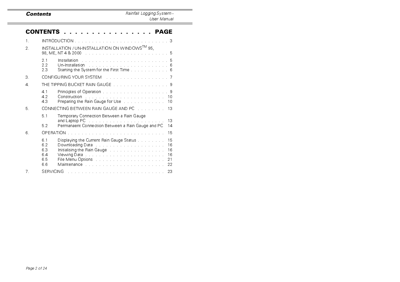 Casella CEL Software for the Rainfall gauge system User Manual | Page 2 / 24