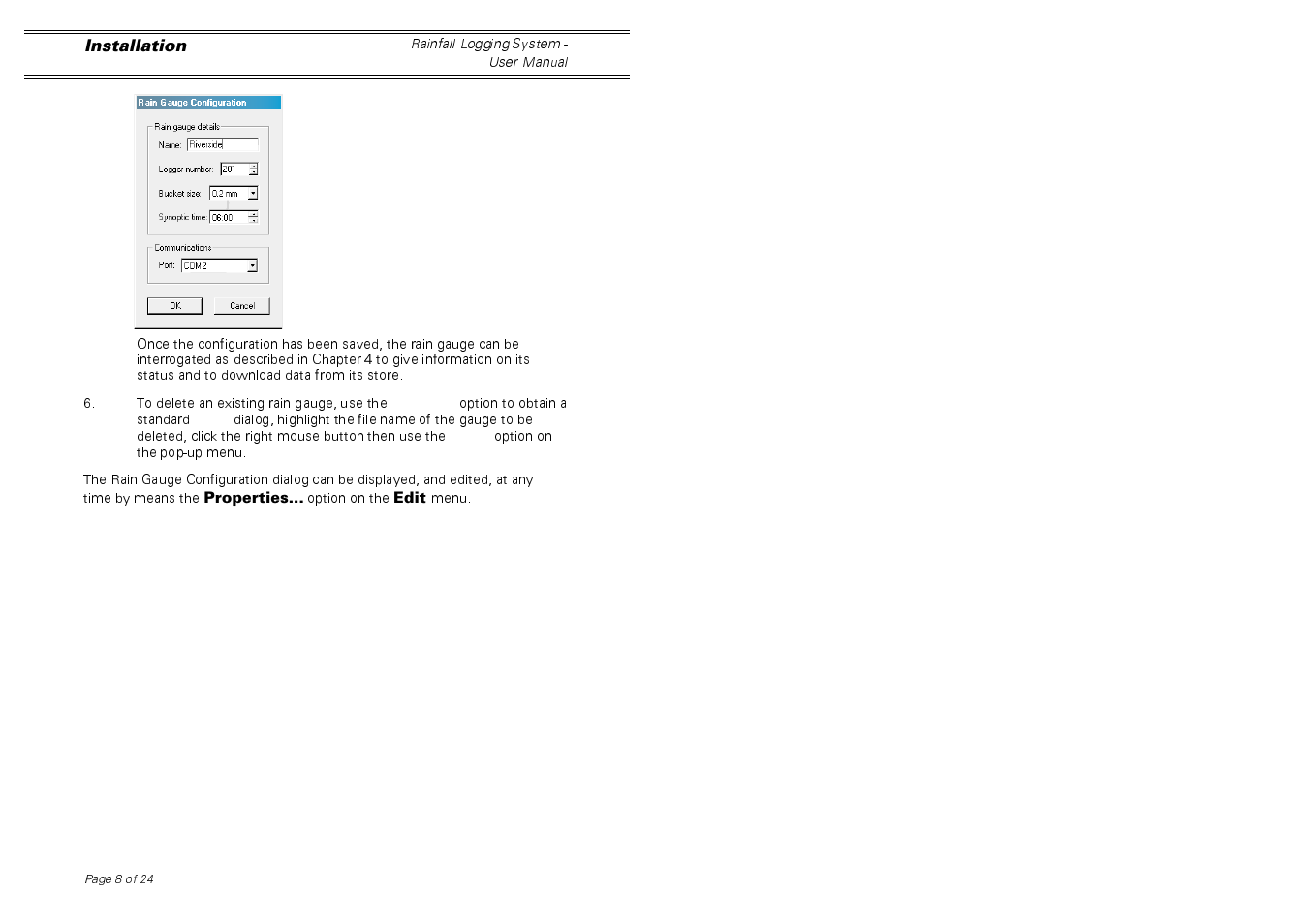 Casella CEL Software for the Rainfall gauge system User Manual | Page 8 / 24