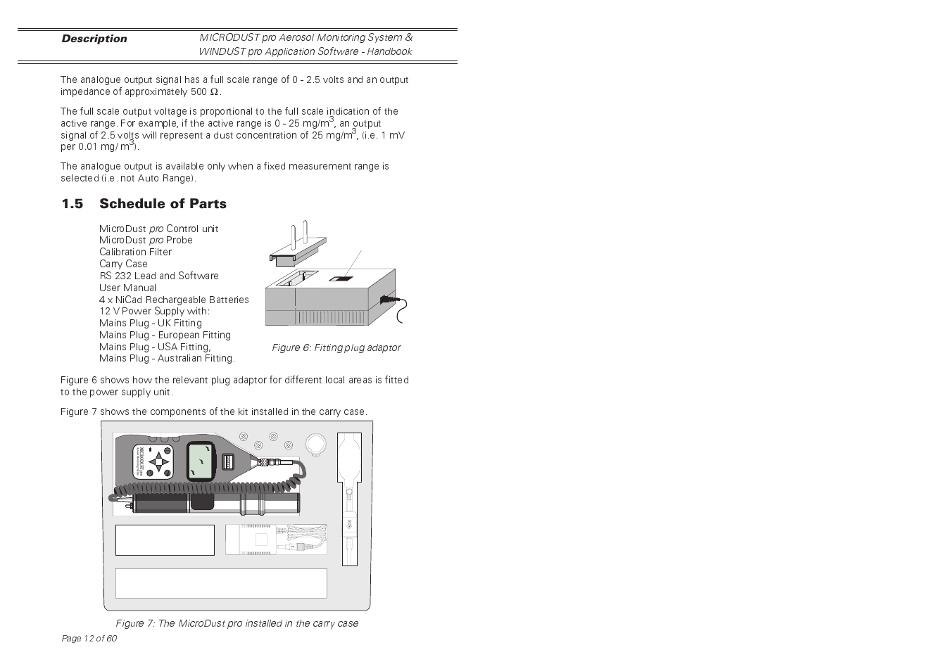 5 schedule of parts | Casella CEL Software for the Microdust dust monitor User Manual | Page 12 / 59