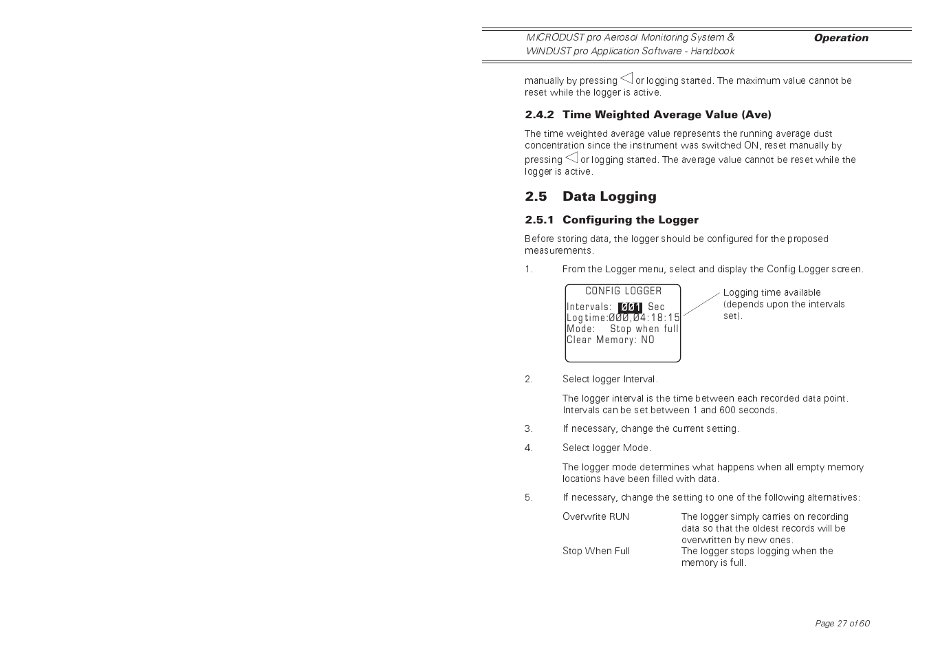 Casella CEL Software for the Microdust dust monitor User Manual | Page 27 / 59