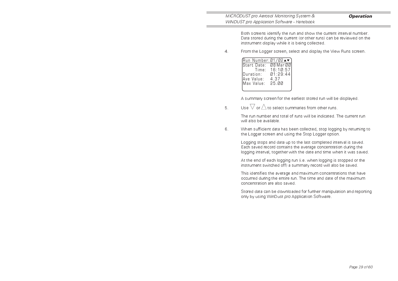 Casella CEL Software for the Microdust dust monitor User Manual | Page 29 / 59