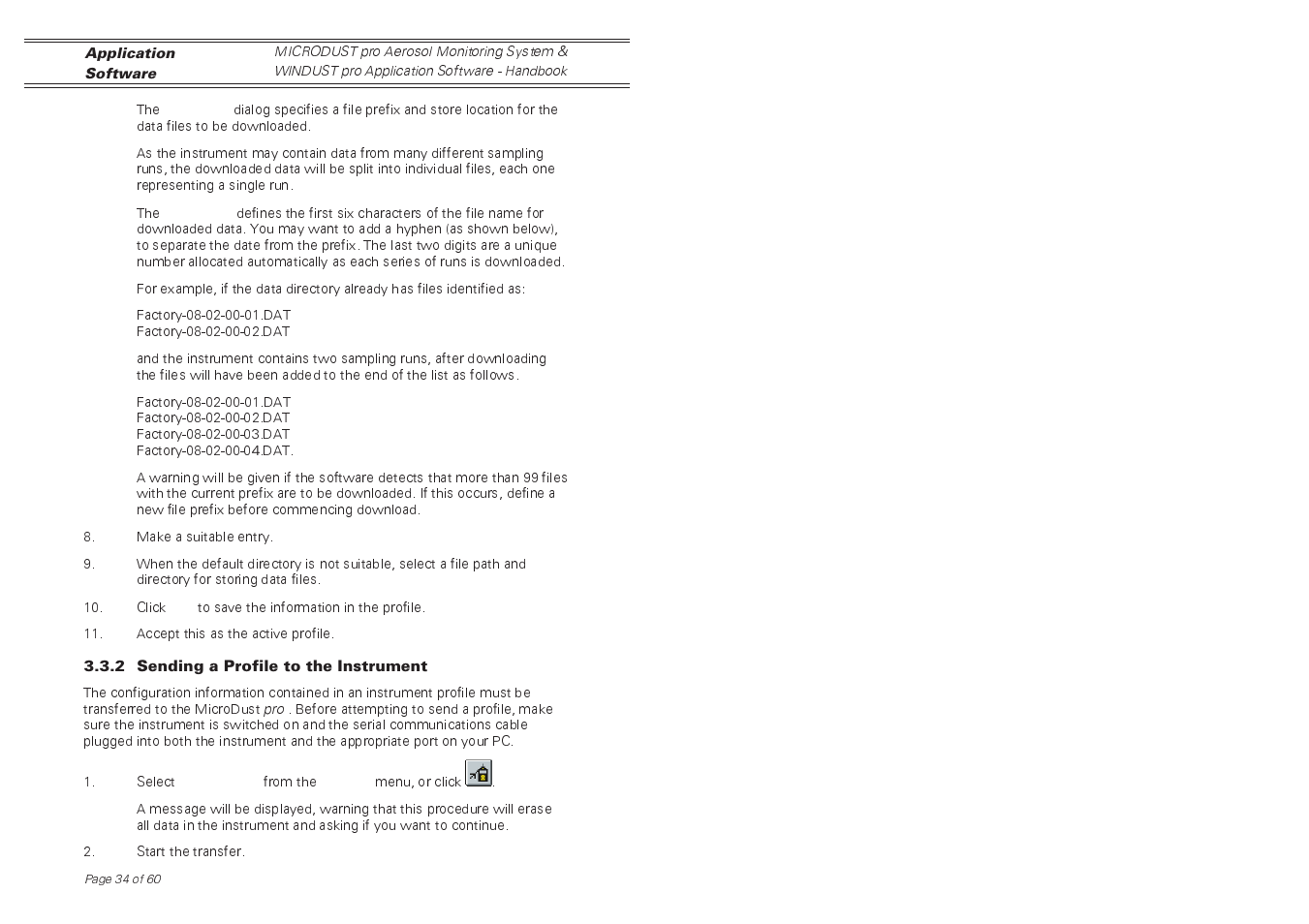 Casella CEL Software for the Microdust dust monitor User Manual | Page 34 / 59