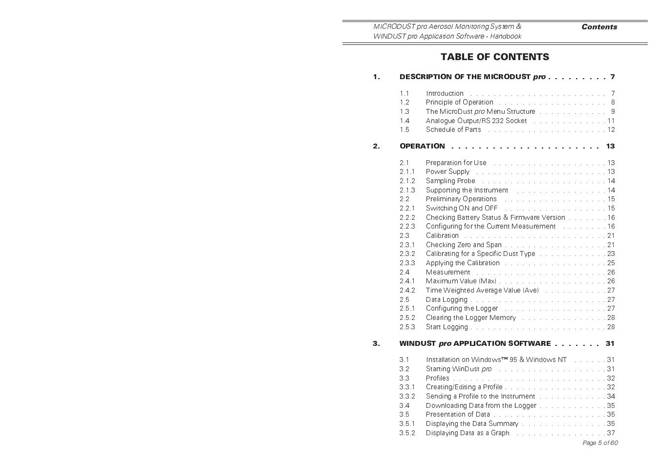 Casella CEL Software for the Microdust dust monitor User Manual | Page 5 / 59