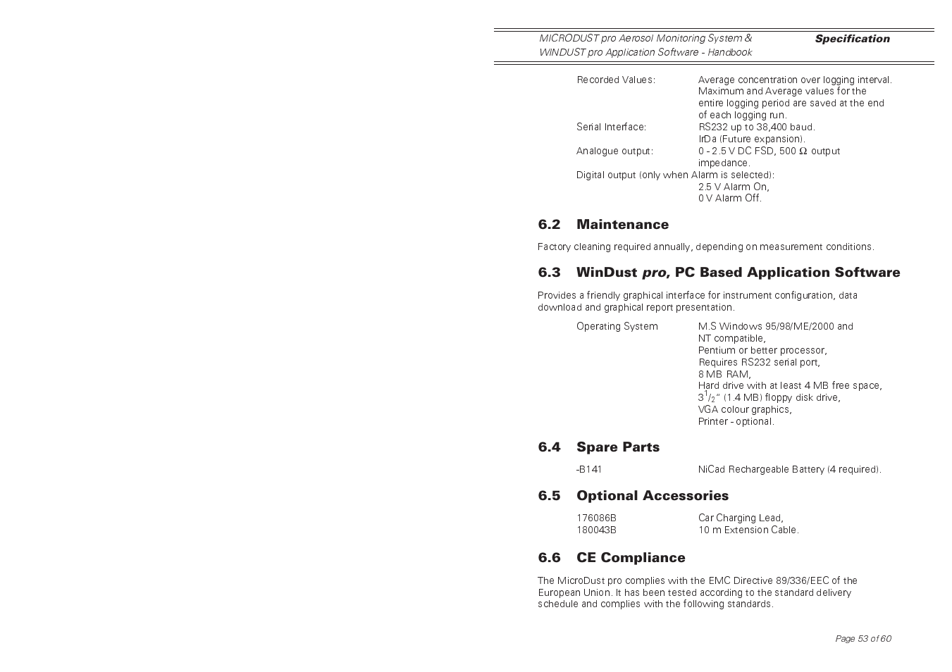 Casella CEL Software for the Microdust dust monitor User Manual | Page 53 / 59