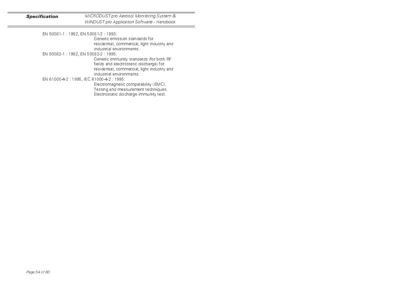 Casella CEL Software for the Microdust dust monitor User Manual | Page 54 / 59