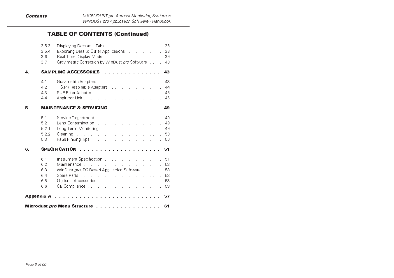 Casella CEL Software for the Microdust dust monitor User Manual | Page 6 / 59