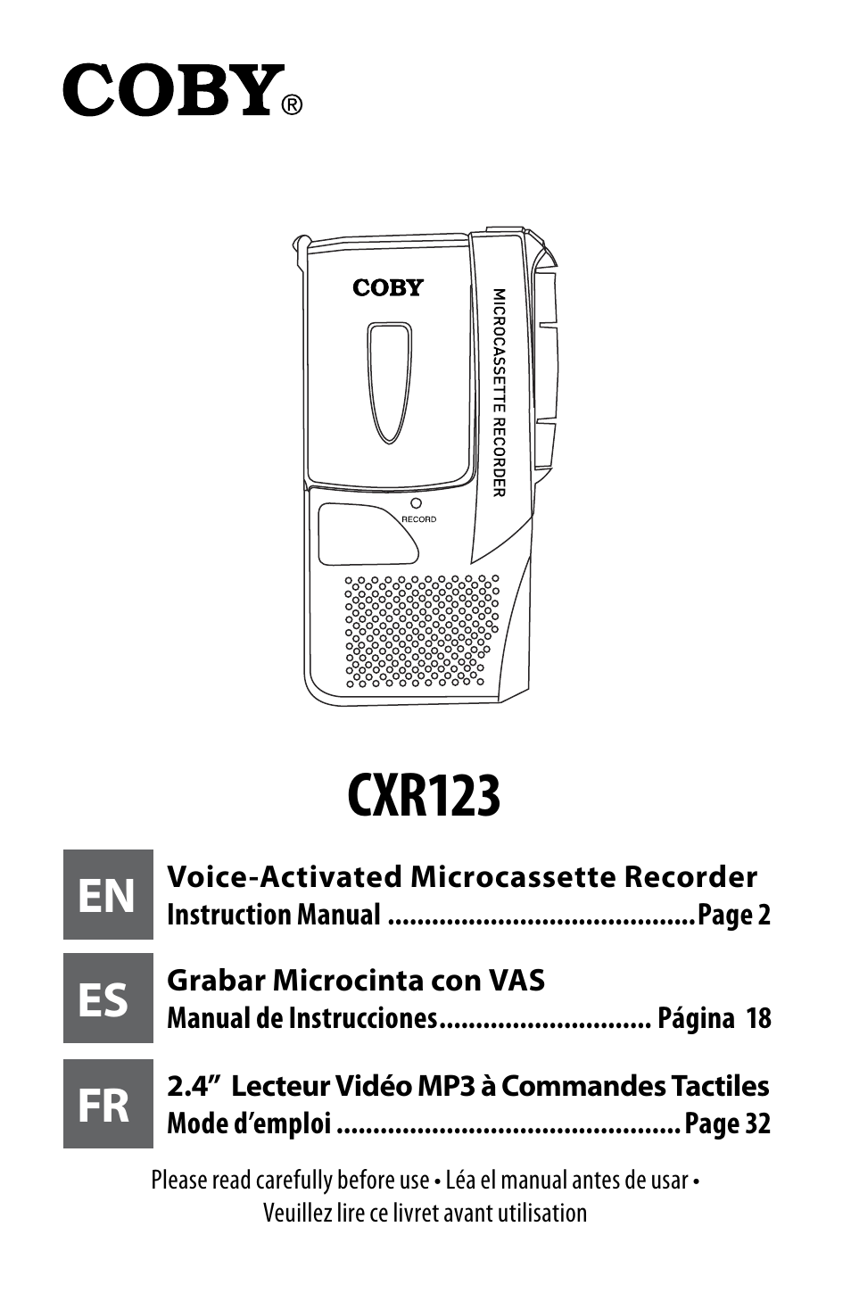 COBY electronic CXR123 User Manual | 48 pages