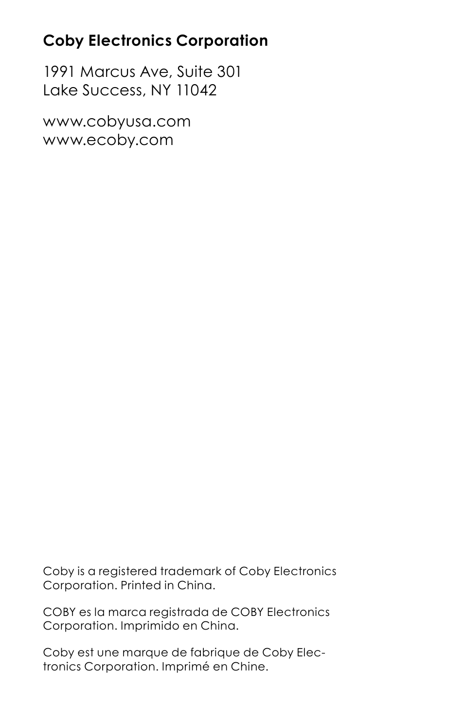 COBY electronic CXR123 User Manual | Page 48 / 48