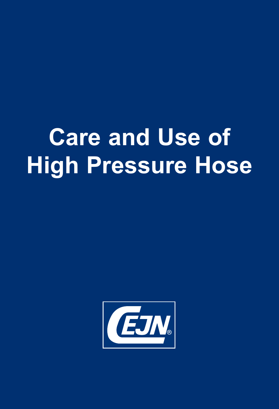 CEJN High-Pressure Hose User Manual | 4 pages