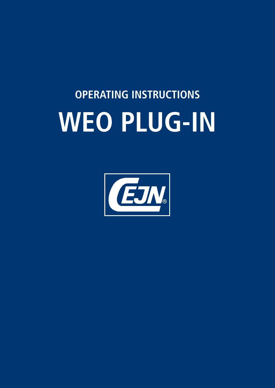 CEJN WEO Plug-In User Manual | 4 pages