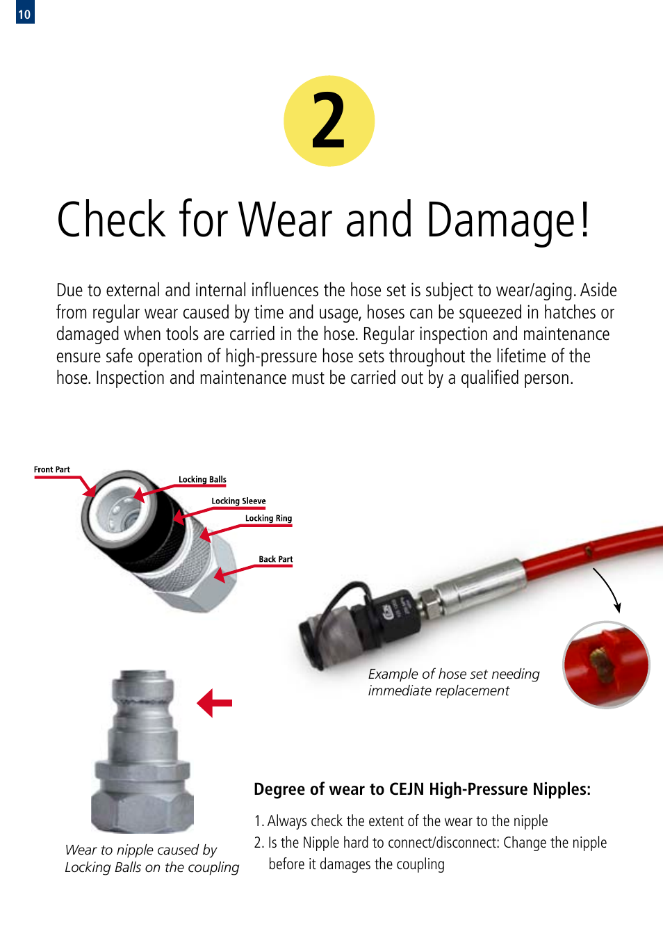 Check for wear and damage | CEJN Work Safely Onboard Ships User Manual | Page 10 / 20