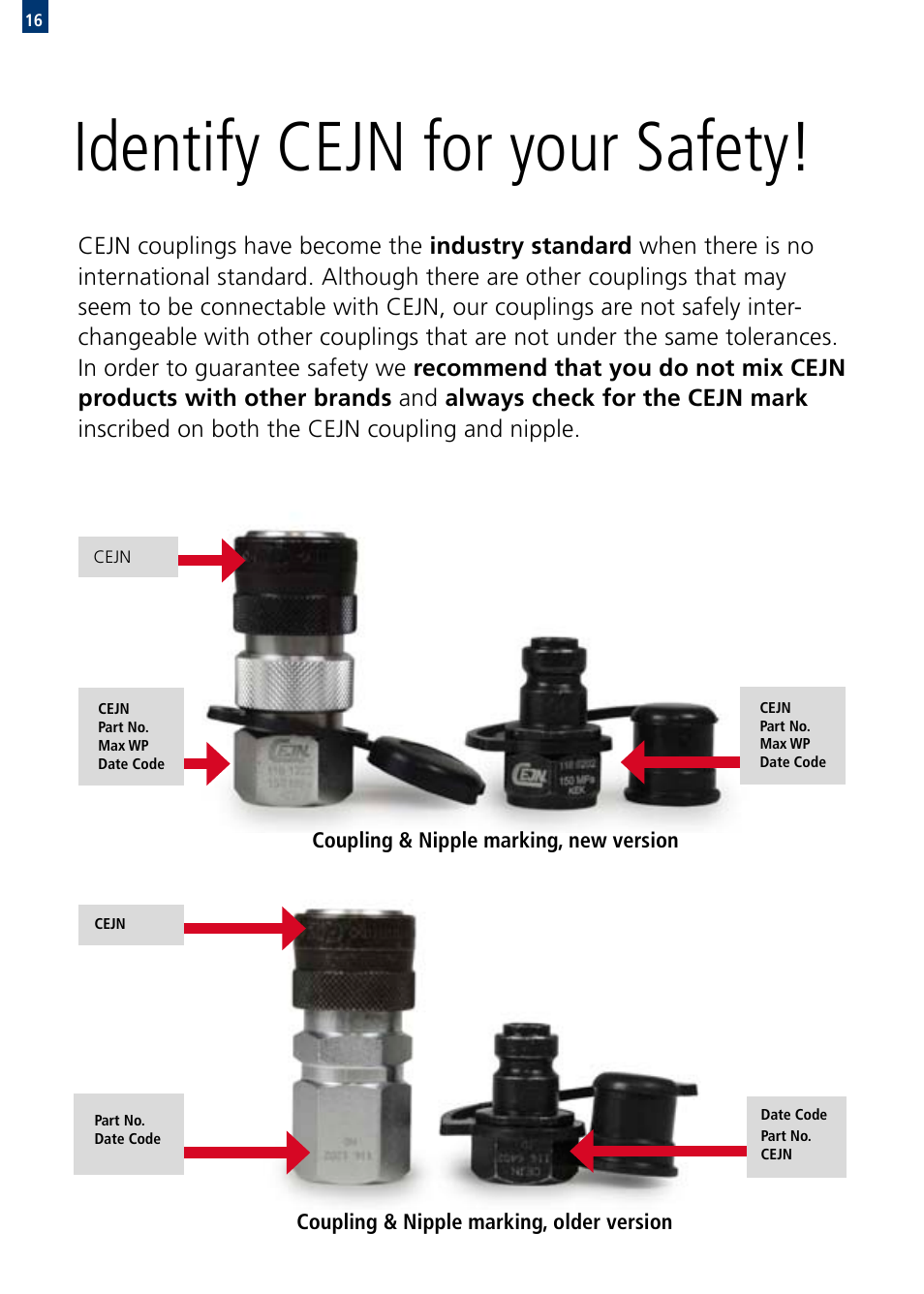 Identify cejn for your safety | CEJN Work Safely Onboard Ships User Manual | Page 16 / 20