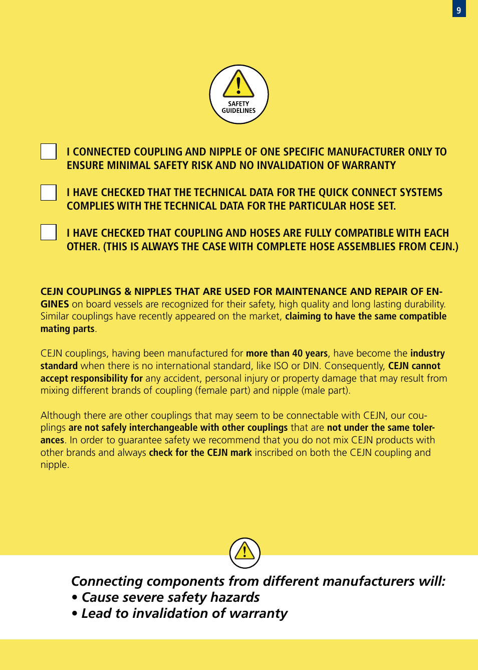 CEJN Work Safely Onboard Ships User Manual | Page 9 / 20