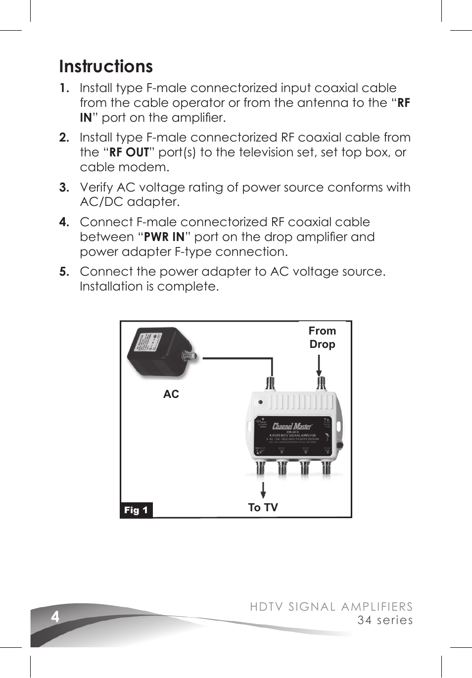 Instructions | Channel Master Ultra Mini Amplifiers (3410) User Manual | Page 6 / 20