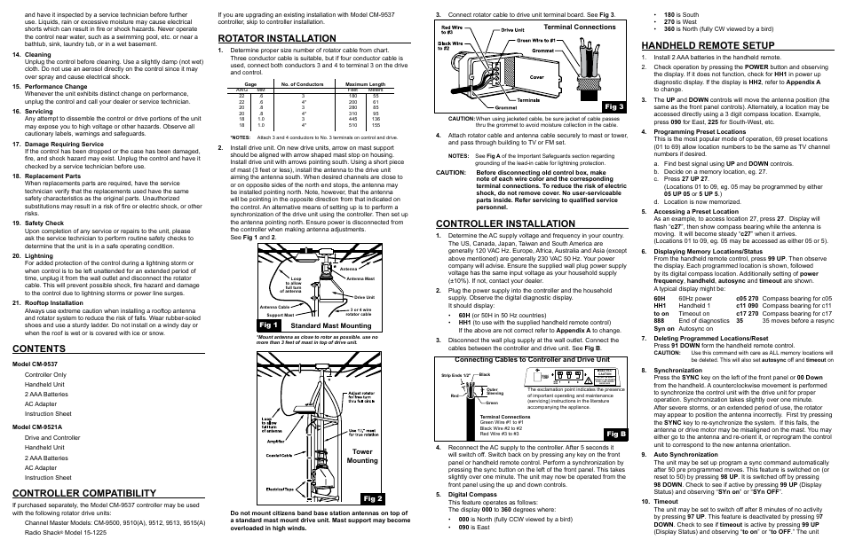 Channel Master Rotator System (9521A) User Manual | Page 2 / 2