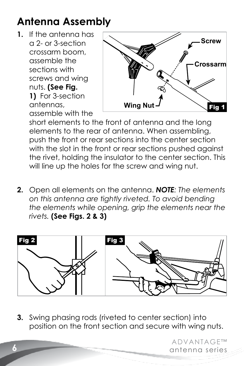 Antenna assembly | Channel Master Advantage 100 (3020) User Manual | Page 8 / 36